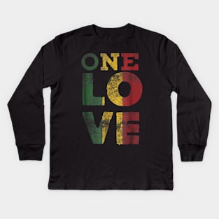 One Love T Shirt Rasta Reggae Men Women Kids Gift Tee Shirts Kids Long Sleeve T-Shirt